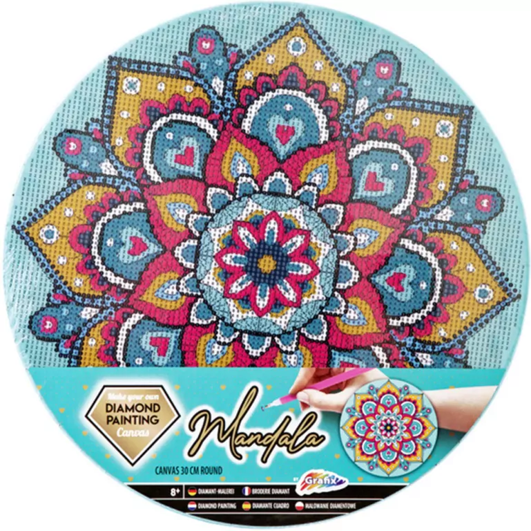 Diamentowa mozaika Diamentowe malowanie Mandala niebieska 30cm 260016N - tantis.pl