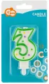 Świeczka cyferka z kropeczkami 3 7. 5cm pf-sck3 - tantis.pl