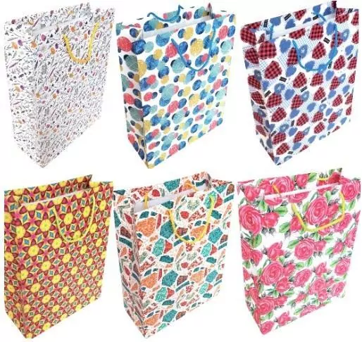 Torebka ozdobna matowa 32x42x14cm mix FRESH - tantis.pl