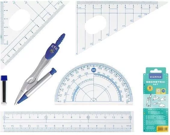Cyrkiel + zestaw geometryczny - tantis.pl