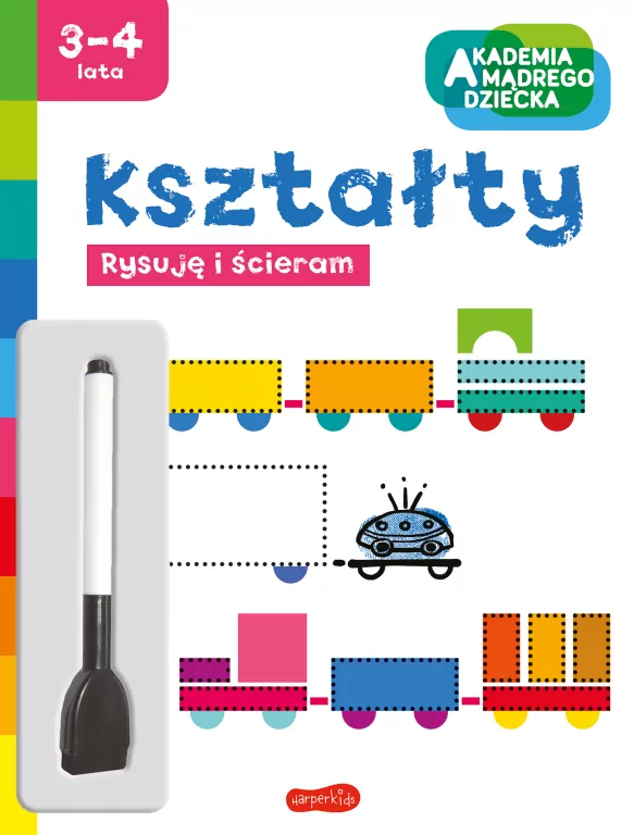 Kształty. Rysuję i ścieram. Akademia Mądrego Dziecka - tantis.pl