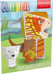 Cube head. Dino. Parazaurolof. Złóż i pokoloruj