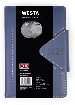 KALENDARZ KSIAZ A5 OPR TW DZIENNY WESTA NIEB OPS