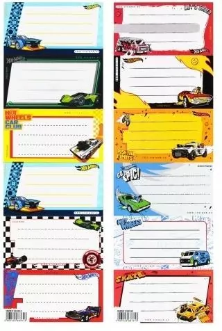 Naklejki na zeszyt Hot Wheels (25szt) - tantis.pl