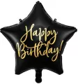 Balon foliowy Happy Birthday 40cm czarny - tantis.pl