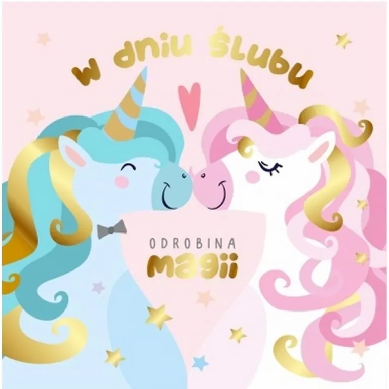 Karnet 155x155 Ślub - Jednorożce - tantis.pl