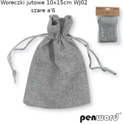 Woreczki jutowe szare 10x15cm