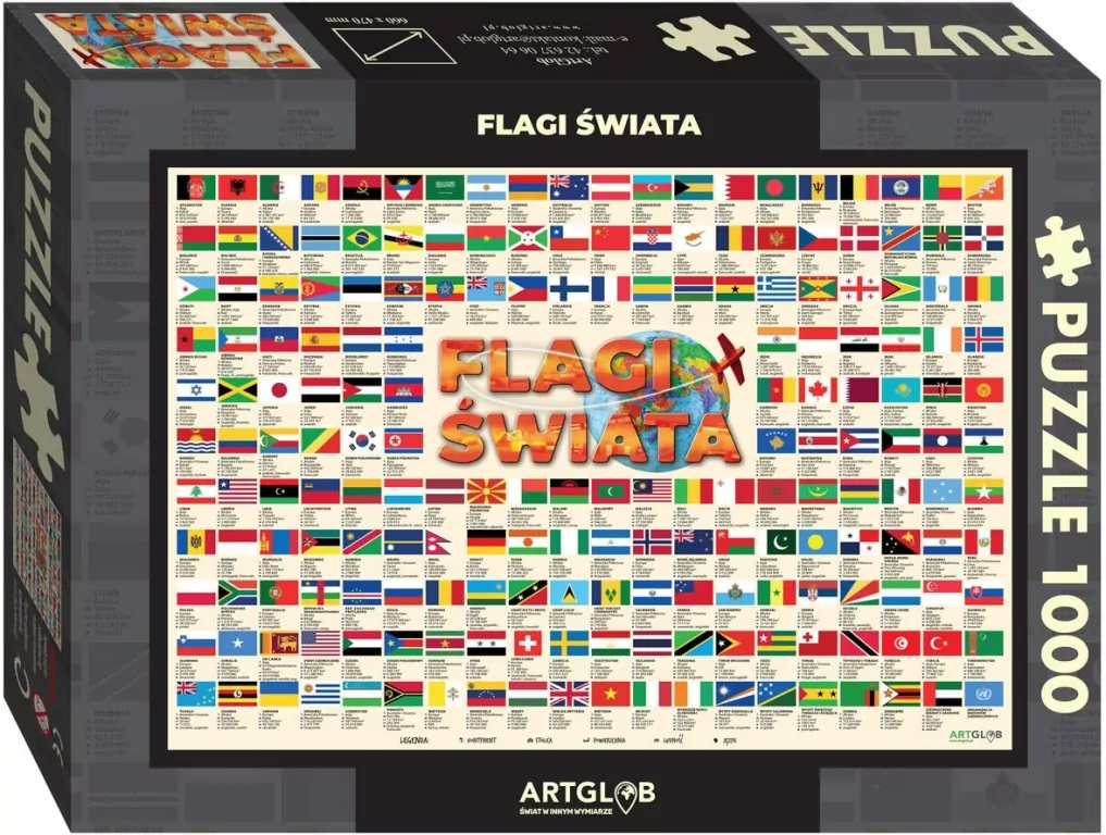 Puzzle 1000. Flagi świata - tantis.pl