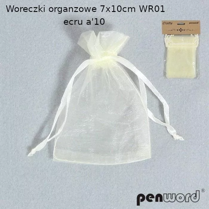 Woreczki organzowe 7x10cm. Ecru - tantis.pl