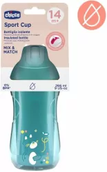 Kubek niekapek termicz ze słomką 266ml turkus 14m+