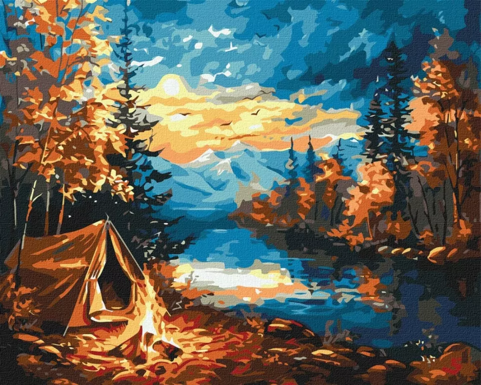 Malowanie po numerach - Noc w lesie 40x50cm - tantis.pl