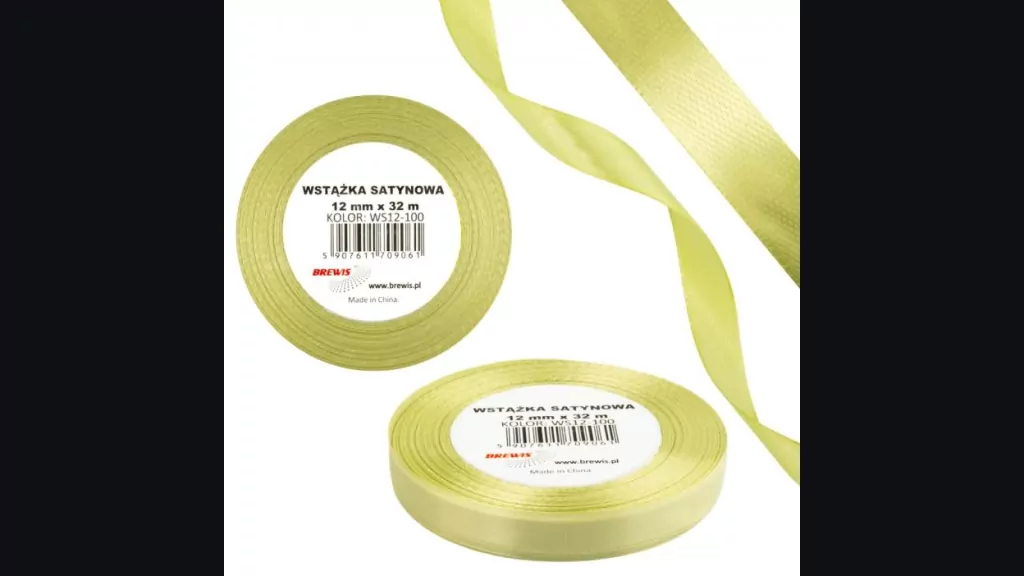 Wstążka satynowa 12mm/32m 100 gruszkowy - tantis.pl