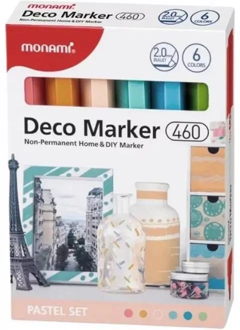 Markery akrylowe Deco Marker 6kol pastel MONAMI - tantis.pl