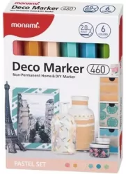 Markery akrylowe Deco Marker 6kol pastel MONAMI