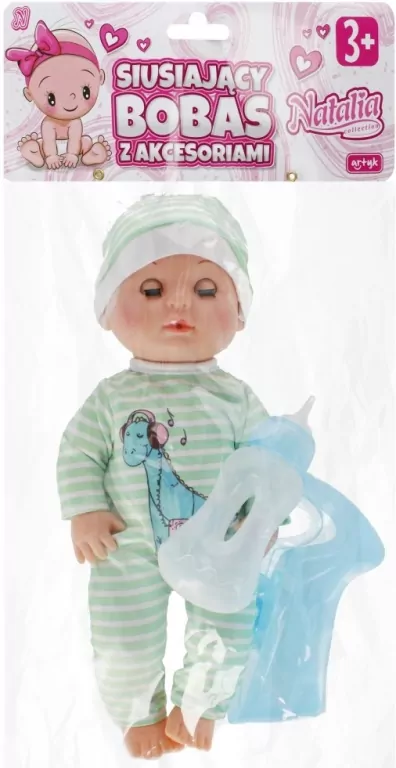 Lalka Natalia siusiający bobas z akcesoriami 30cm - tantis.pl