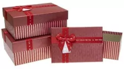 Pudełko prezentowe z kokardą paski ROZETTE