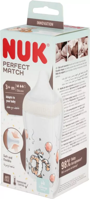 NUK. Butelka z silikonowym smoczkiem. 260 ml. Tygrys - tantis.pl