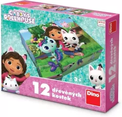 Klocki drewniane Koci Domek Gabi 12el