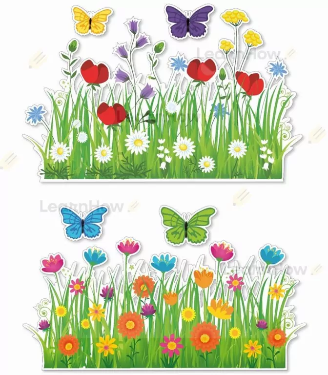 Dekoracje wiosenne - łąka i kwiatki 6el - tantis.pl