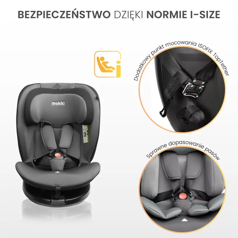 Caretero Fotelik Mokki szary (40-150cm) - tantis.pl