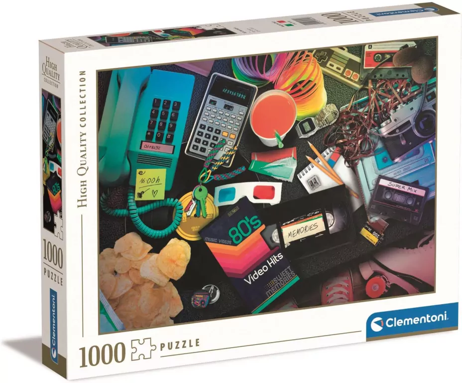 Clementoni. Puzzle 1000. Nostalgia 80's - tantis.pl