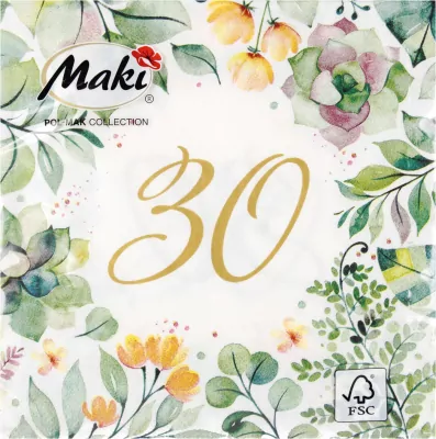 SERWETKA PAP 3W 330X330 30 LAT FLORAL PM OP