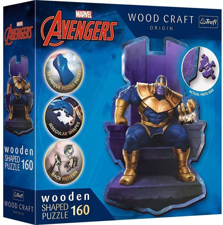 Trefl. Puzzle drewniane. Thanos na tronie, 160 elementów - tantis.pl