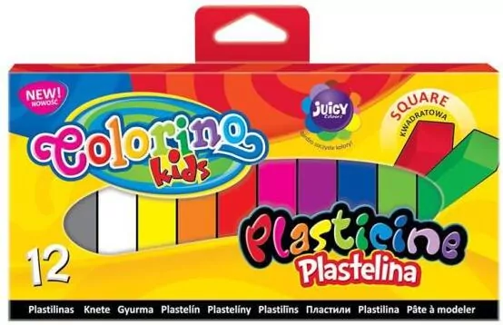Plastelina Colorino Kids kwadratowa, 12 kolorów - tantis.pl