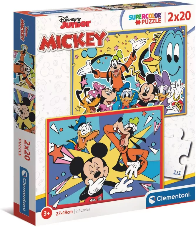 Puzzle 2x20 Super Kolor Mickey - tantis.pl
