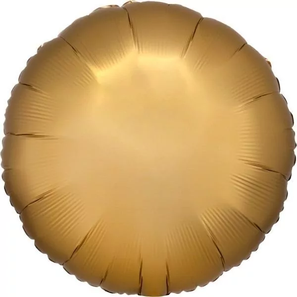 Balon foliowy Lustre satynowy złoty okrągły 43cm - tantis.pl