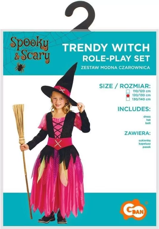 Strój dla dzieci Modna Czarownica rozm.120/130cm - tantis.pl