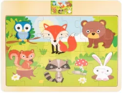 Układanka drewno - zwierzęta leśne