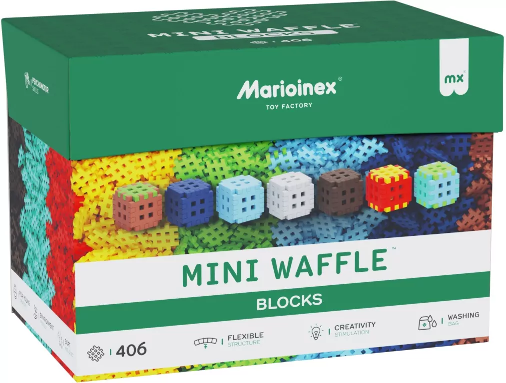 Marioinex Mini Waffle Green Blocks 406 el. - tantis.pl