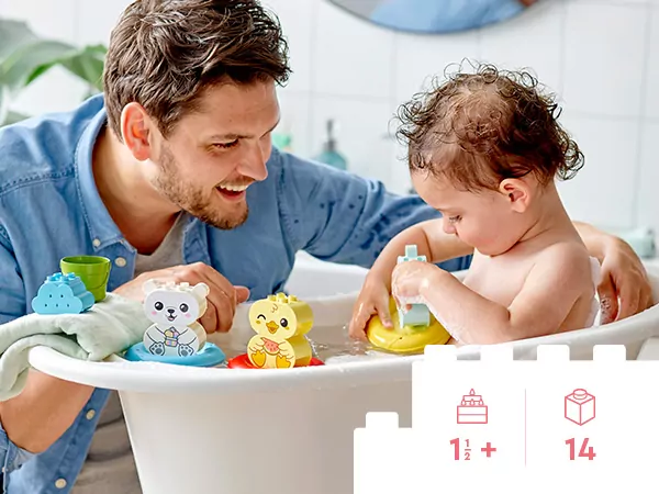 LEGO® DUPLO® Creative Play. Zabawa w kąpieli: pływający pociąg ze zwierzątkami. 10965 - tantis.pl