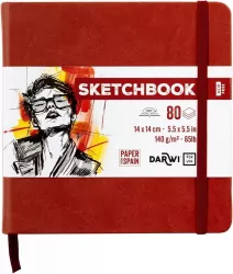 Szkicownik 14x14cm 140g terakotowy
