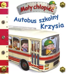 Autobus szkolny Krzysia. Mały chłopiec