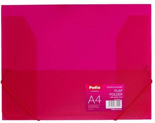 Teczka na gumkę A4 transparentna różowa PAT4003S/N/14 Patio - tantis.pl