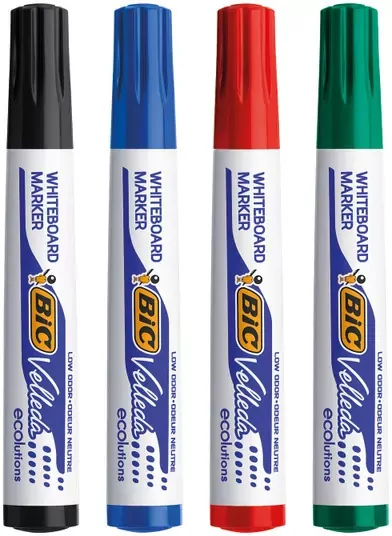 Marker Velleda 1701 Eco okrągły Mix 4 kolory BIC - tantis.pl