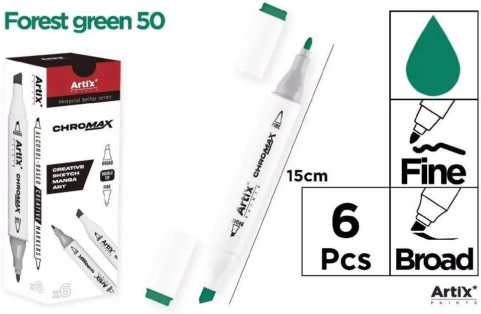 Marker Chromax z 2 końcówk. forest green 50 - tantis.pl