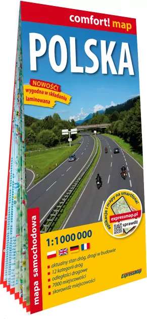Comfort map Polska - mapa samochodowa 1:1 000 000 - tantis.pl