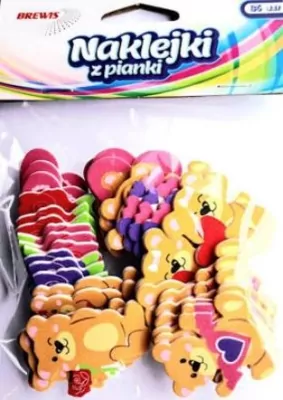 Naklejki z pianki Misie z sercem