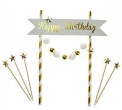 Piker Happy Birthday złoty