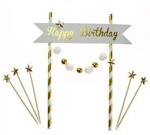 Piker Happy Birthday złoty