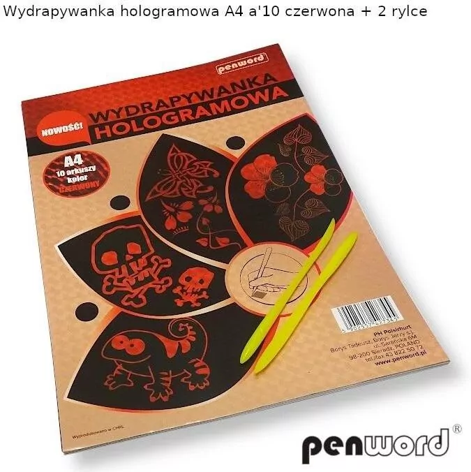 Wydrapywanka hologramowa A4 czerwona - tantis.pl