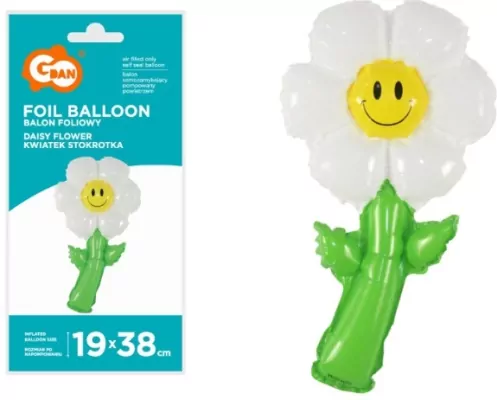 Balon foliowy kwiatek stokrotka 19x38cm