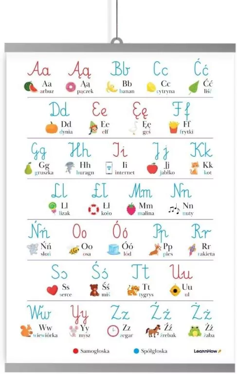 Plakat edukacyjny - alfabet litery polskie B2 - tantis.pl