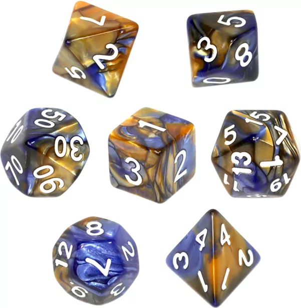 Komplet kości REBEL RPG - Dwukolorowe - Pomarańczowo-niebieskie - tantis.pl