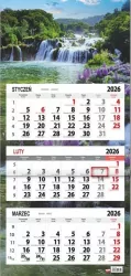 Kalendarz 2026 trójdzielny płaska główka Łubin