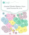 Guziki drewniane pastelowe 30szt - tantis.pl
