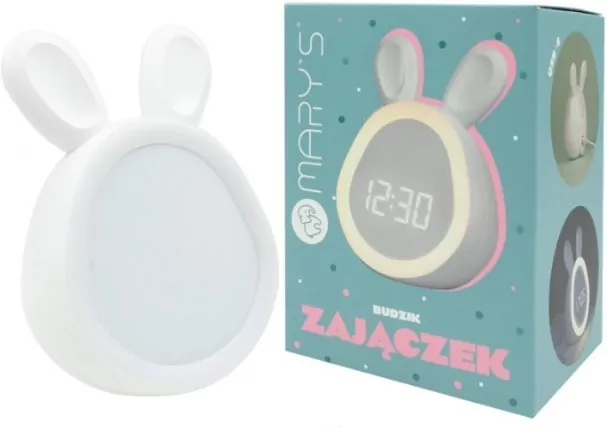 Budzik zajączek biały - tantis.pl